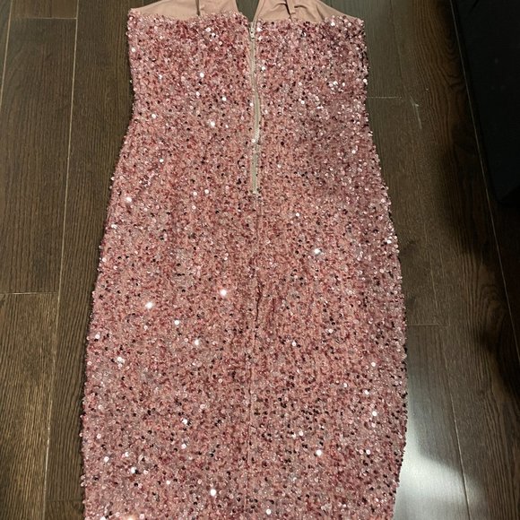 SHEIN Allurite Split Thigh Pink Sequins Cami Dress - Picture 5 of 6